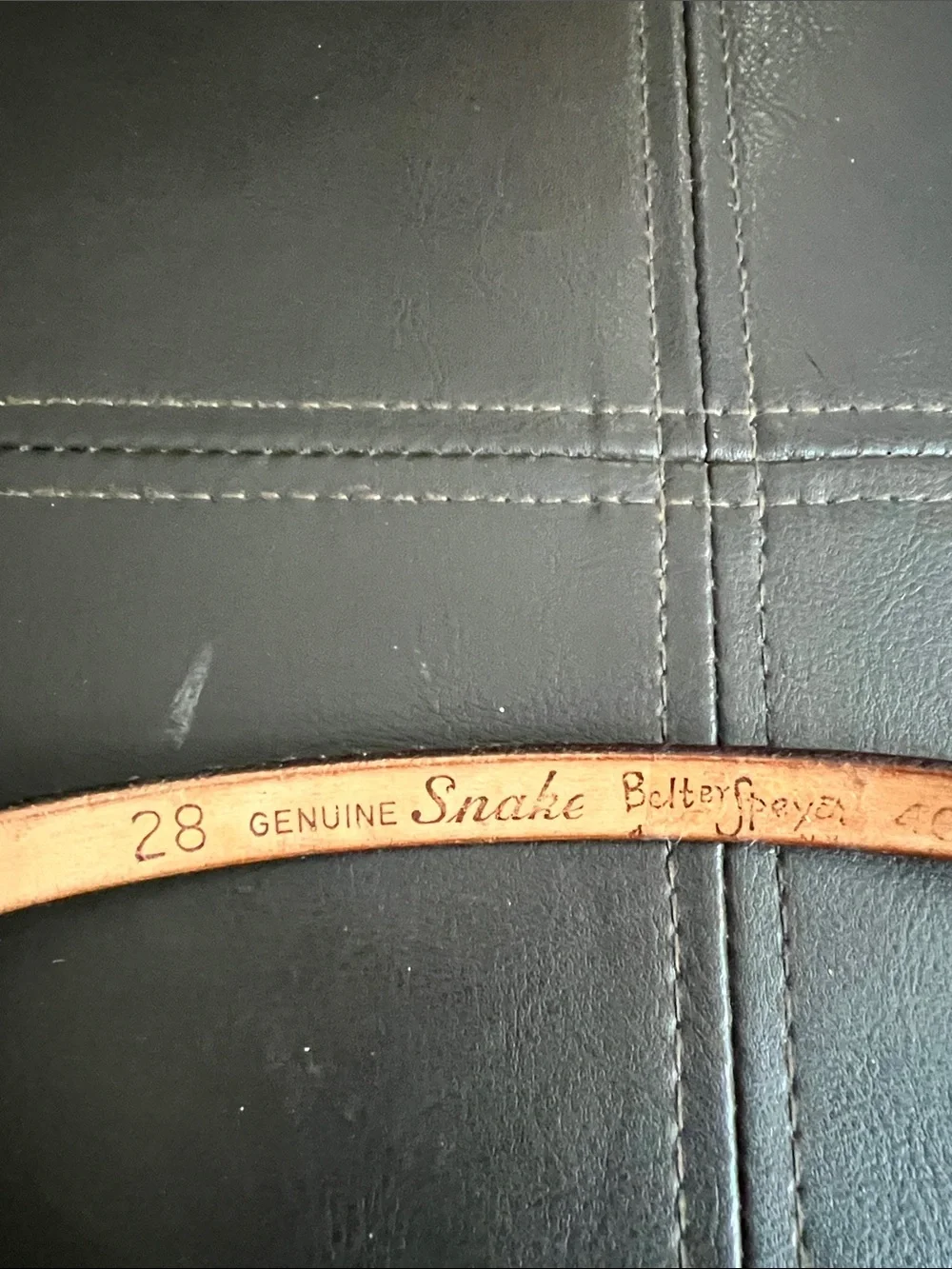 Vintage 1980s Speyer Snakeskin Slim Leather Belt in Brown Size 28